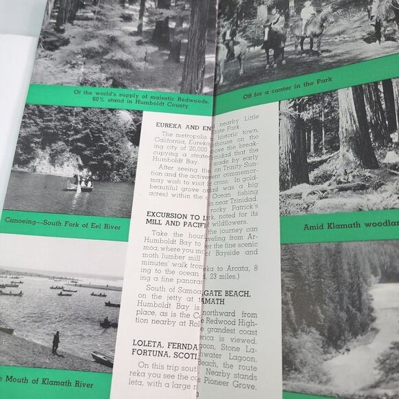 1947 Humbolt County California Vacation In The Redwoods Map Activities Brouchre - Picture 2 of 6